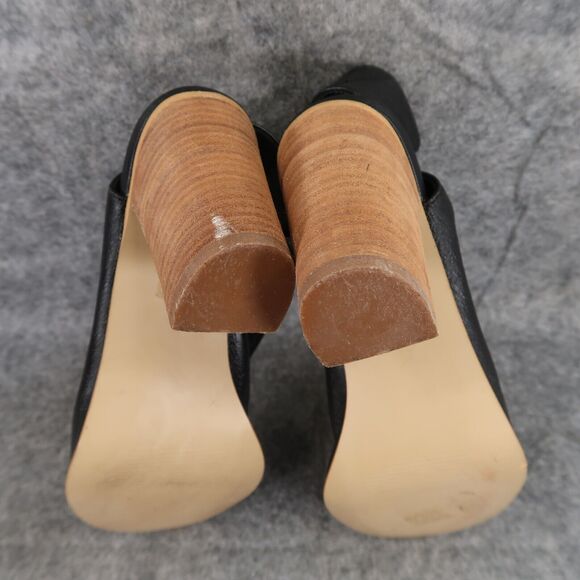 Steve Madden Shoes Womens 6 Booties Fashion Open Toe Ankle Strap Leather Black - Picture 11 of 13